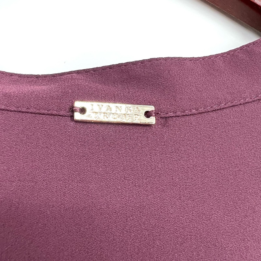 Ivanka Trump Womens Size Small Maroon Blouse Shirt Top Business Formal Work - Picture 9 of 9